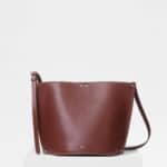 Celine Dark Brown Satinated Natural Calfskin Small Studs Bucket Bag