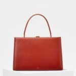 Celine Dark Claycourt Box Calfskin Medium Clasp Bag