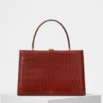 Celine Dark Claycourt Crocodile Medium Clasp Bag