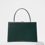 Celine Dark Green Crocodile Medium Clasp Bag