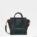 Celine Dark Green Lizard/Calfskin Nano Luggage Bag