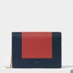 Celine Dark Navy/Claycourt Smooth Lambskin Frame Evening Clutch on Chain Bag