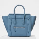 Celine Medium Blue Baby Drummed Calfskin Micro Luggage Bag