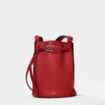 Celine Pop Red Smooth Calfskin Big Bag Bucket with Long Strap