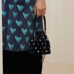 Fendi Blue Embellished Velvet Mon Tresor Bag - Pre-Fall 2018