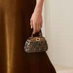 Fendi Brown/Black FF Pattern Fringed Micro Peekaboo Bag - Pre-Fall 2018