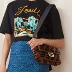 Fendi Brown/Black FF Pattern Shearling Baguette Bag - Pre-Fall 2018