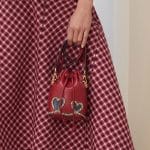 Fendi Red Heart Embroidered Mon Tresor Bucket Bag - Pre-Fall 2018