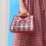 Fendi Red/White/Blue Woven Plaid Mini Runaway Tote Bag - Pre-Fall 2018