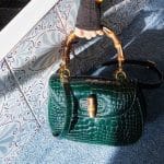 Gucci Green Alligator Bamboo Top Handle Bag - Pre-Fall 2018