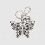 Gucci Metal Butterfly with Crystals Keychain