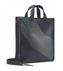 Bottega Veneta Black/Grey Intrecciato Manhattan Craquele Tote Bag 2