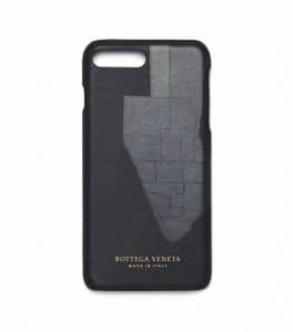 Bottega Veneta Black/Grey Intrecciato Manhattan Craquele iPhone Case