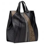 Bottega Veneta Black/Grey/Gold Intrecciato Prospect Tote Bag 2