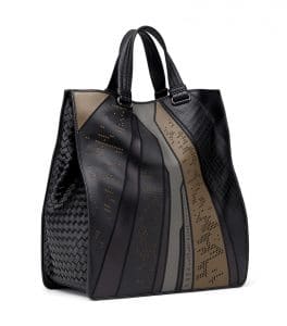 Bottega Veneta Black/Grey/Gold Intrecciato Prospect Tote Bag 2