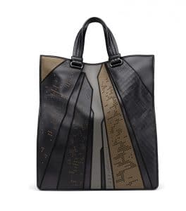 Bottega Veneta Black/Grey/Gold Intrecciato Prospect Tote Bag