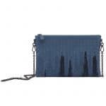 Bottega Veneta Blue Intrecciato Midnight Biletto Chain Mini Bag