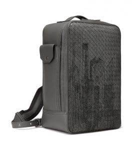 Bottega Veneta Grey Intrecciato North-East Brick Backpack Bag