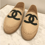 Chanel Beige/Black Lambskin/Grosgrain Espadrilles