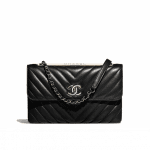 Chanel Black Chevron Trendy CC Flap Bag