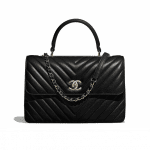 Chanel Black Chevron Trendy CC Medium Top Handle Bag