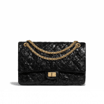 Chanel Black Crumpled Calfskin 2.55 Reissue Size 226 Bag