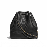 Chanel Black Python Gabrielle Backpack Bag