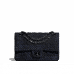 Chanel Black/Navy Blue Tweed 2.55 Reissue Size 225 Bag