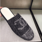 Chanel Black/Silver Tweed Espadrille Slides 2