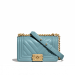 Chanel Blue Chevron Boy Chanel Small Flap Bag