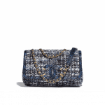 Chanel Blue/Black/Ecru/Silver Tweed/Water Snake CC Filigree Small Flap Bag