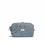 Chanel Gray Denim Chevron Reissue Camera Case Bag