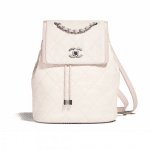 Chanel Ivory/Beige Grained Crumpled Calfskin Backpack Bag