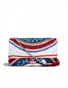 Chanel Multicolor Printed Fabric Foulard Extra Large Flap Bag
