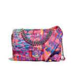 Chanel Multicolor Printed Fabric Foulard Small Flap Bag