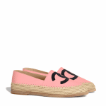 Chanel Pink/Black Lambskin/Grosgrain Espadrilles