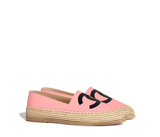 Chanel Denim Espadrilles Pink Black - NOBLEMARS