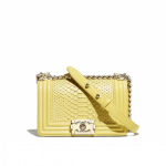 Chanel Yellow Python Boy Chanel Small Flap Bag