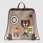 Gucci Beige/Ebony Soft GG Supreme Gucci Courrier Drawstring Backpack Bag