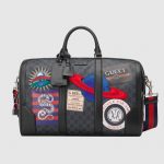 Gucci Black/Grey Soft GG Supreme Night Courrier Carry-On Duffle Bag