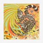 Hermes Jaguar Quetzal Silk Twill Scarf 90