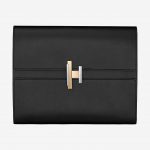 Hermes Noir Villandry Calfskin Cinhetic Clutch Bag