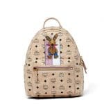 MCM Beige Studded Rabbit Stark Backpack Bag