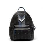 MCM Black Chevron Stripe Visetos Stark Backpack Bag