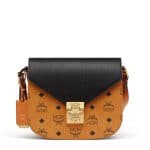 MCM Black Visetos Leather Block Patricia Shoulder Bag