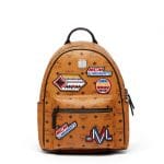 MCM Cognac Victory Patch Visetos Stark Backpack Bag