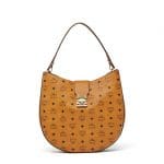 MCM Cognac Visetos Large Patricia Hobo Bag