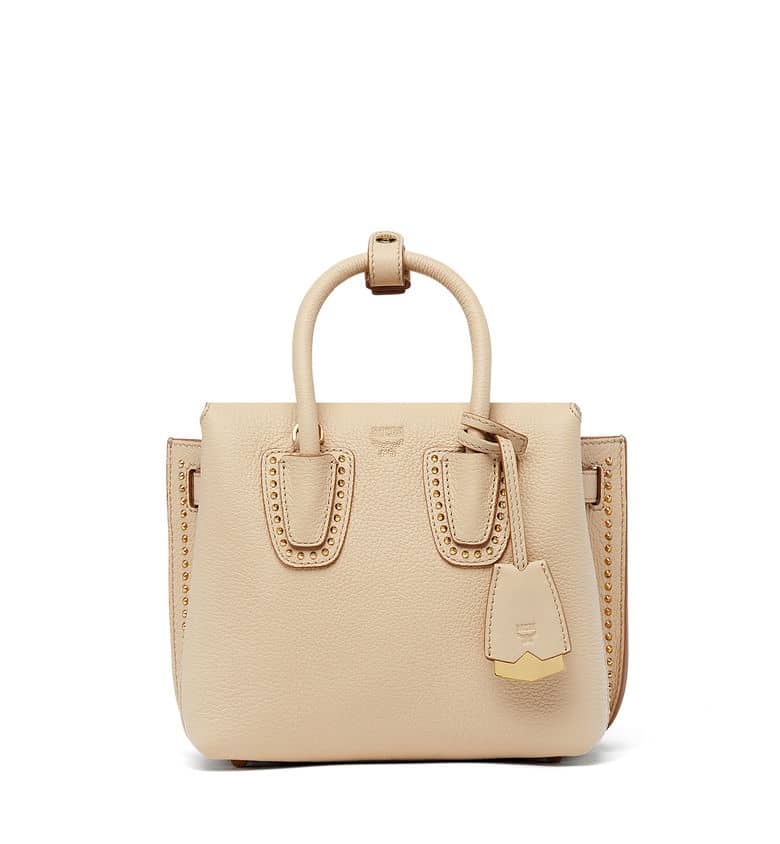 Mcm Small Milla Tote In Park Avenue Leather In Latte Beige In Ia