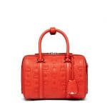 MCM Marigold Orange Monogrammed Leather Small Essential Boston Bag