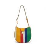 MCM Rainbow Yellow Plato Canvas Patricia Hobo Bag